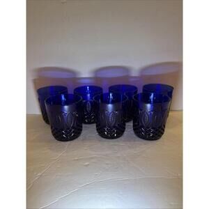 Vintage Avon  French Cobalt Blue Old Fashioned Diamond Cut  Leaf 3 5/8” X 3 1/4”